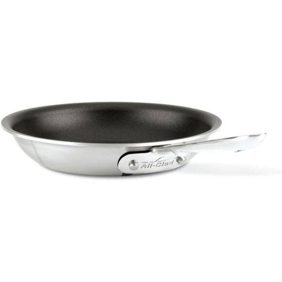All-Clad D5 Brushed Stainless Steel 8" Fry Pan Induction & Broiler Safe (9072) - Picture 1 of 8